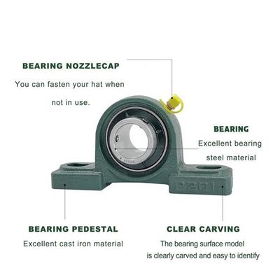 Rolamentos montados de aço cromo GCR15 não padrão UCP210-200D1 para desempenho estável