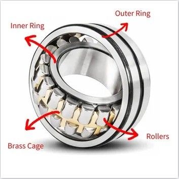 Rolamentos de rolos esféricos de fila dupla para automóveis 24124 CC W33 C3 com furo cilíndrico de 120x200x80 mm