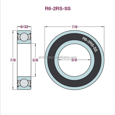 Rolamento Imperial em Miniatura R6-2RS C3 3/8&quot; x 7/8&quot; x 9/32&quot; Desempenho estável